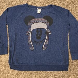 Blue Graphic Crew Neck Sweater